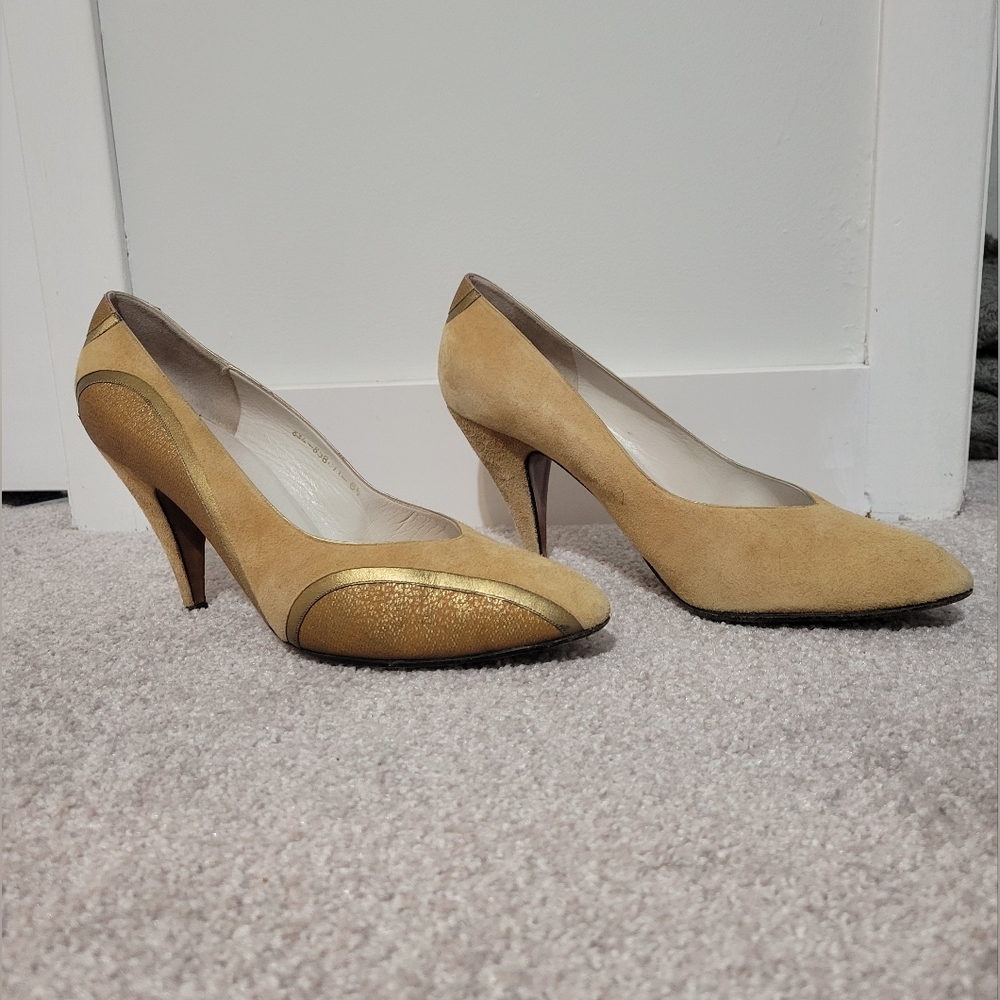 Vintage Gina Suede and leather pumps